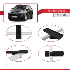 Vauxhall Antara 2006-2015 Arası ile uyumlu Basic Model Ara Atkı Tavan Barı SİYAH 3 ADET thumb 4
