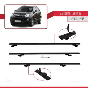 Vauxhall Antara 2006-2015 Arası ile uyumlu Basic Model Ara Atkı Tavan Barı SİYAH 3 ADET thumb 5