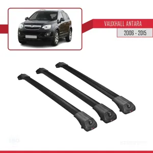 Vauxhall Antara 2006-2015 Arası ile uyumlu ACE-1 Ara Atkı Tavan Barı SİYAH 3 ADET BAR thumb 3