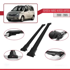 Toyota Yaris Verso (XP20) 2000-2005 Arası ile Uyumlu FLY Model Ara Atkı Tavan Barı SİYAH thumb 5