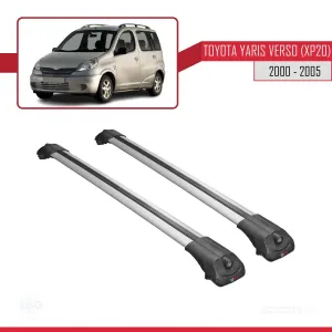 Toyota Yaris Verso (XP20) 2000-2005 Arası ile uyumlu ACE-1 Ara Atkı Tavan Barı GRİ thumb 3