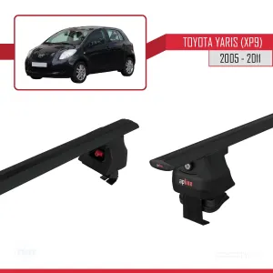Toyota Yaris / Vitz (XP9) 2005-2011 Arası ile uyumlu ACE-4 Ara Atkı Tavan Barı SİYAH thumb 5