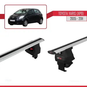 Toyota Yaris / Vitz (XP9) 2005-2011 Arası ile uyumlu ACE-4 Ara Atkı Tavan Barı GRİ thumb 5
