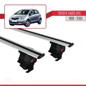 Toyota Yaris / Vitz (P1) 1999-2005 Arası ile uyumlu ACE-4 Ara Atkı Tavan Barı GRİ thumb 4