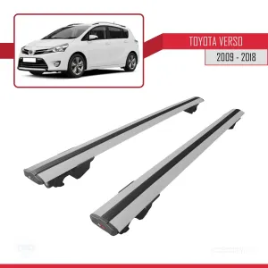 Toyota Verso 2009-2018 Arası ile uyumlu HOOK Model Anahtar Kilitli Ara Atkı Tavan Barı GRİ thumb 4