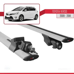Toyota Verso 2009-2018 Arası ile uyumlu HOOK Model Anahtar Kilitli Ara Atkı Tavan Barı GRİ thumb 5