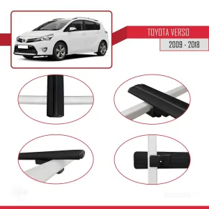 Toyota Verso 2009-2018 Arası ile uyumlu Basic Model Ara Atkı Tavan Barı SİYAH 3 ADET thumb 4
