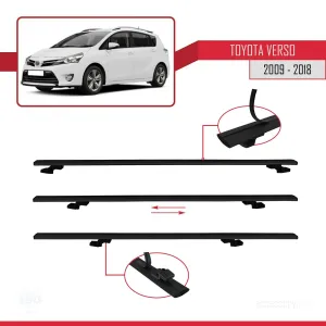Toyota Verso 2009-2018 Arası ile uyumlu Basic Model Ara Atkı Tavan Barı SİYAH 3 ADET thumb 5