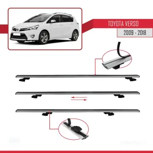 Toyota Verso 2009-2018 Arası ile uyumlu Basic Model Ara Atkı Tavan Barı GRİ 3 ADET thumb 5