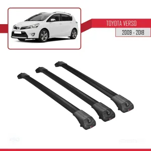 Toyota Verso 2009-2018 Arası ile uyumlu ACE-1 Ara Atkı Tavan Barı SİYAH 3 ADET BAR thumb 3