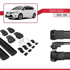 Toyota Verso 2009-2018 Arası ile uyumlu ACE-1 Ara Atkı Tavan Barı SİYAH thumb 5