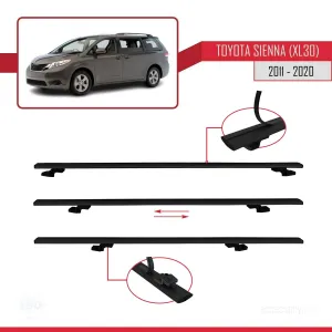 Toyota Sienna (XL30) 2011-2020 Arası ile uyumlu Basic Model Ara Atkı Tavan Barı SİYAH 3 ADET thumb 5
