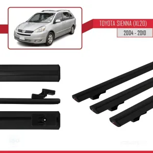Toyota Sienna (XL20) 2004-2010 Arası ile uyumlu Basic Model Ara Atkı Tavan Barı SİYAH 3 ADET thumb 3