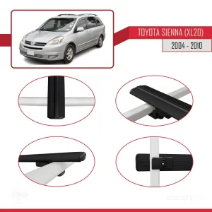 Toyota Sienna (XL20) 2004-2010 Arası ile uyumlu Basic Model Ara Atkı Tavan Barı SİYAH 3 ADET thumb 4