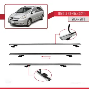Toyota Sienna (XL20) 2004-2010 Arası ile uyumlu Basic Model Ara Atkı Tavan Barı GRİ 3 ADET thumb 5