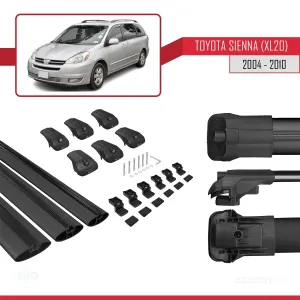 Toyota Sienna (XL20) 2004-2010 Arası ile uyumlu ACE-1 Ara Atkı Tavan Barı SİYAH 3 ADET BAR thumb 5