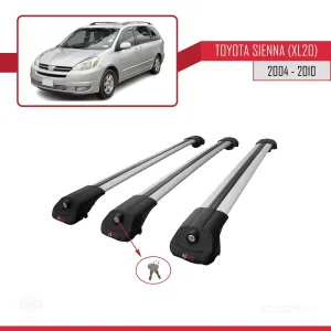 Toyota Sienna (XL20) 2004-2010 Arası ile uyumlu ACE-1 Ara Atkı Tavan Barı GRİ 3 ADET BAR thumb 4