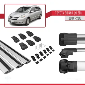 Toyota Sienna (XL20) 2004-2010 Arası ile uyumlu ACE-1 Ara Atkı Tavan Barı GRİ 3 ADET BAR thumb 5