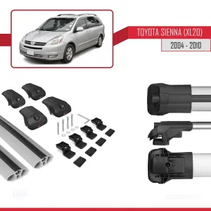 Toyota Sienna (XL20) 2004-2010 Arası ile uyumlu ACE-1 Ara Atkı Tavan Barı GRİ thumb 5
