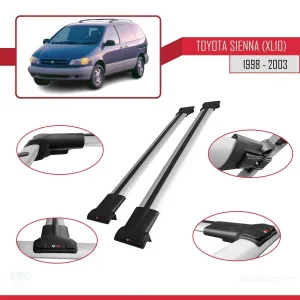 Toyota Sienna (XL10) 1998-2003 Arası ile Uyumlu FLY Model Ara Atkı Tavan Barı GRİ thumb 5