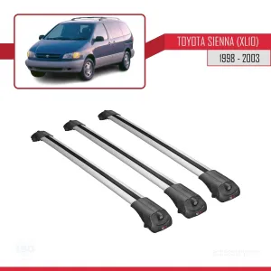 Toyota Sienna (XL10) 1998-2003 Arası ile uyumlu ACE-1 Ara Atkı Tavan Barı GRİ 3 ADET BAR thumb 3