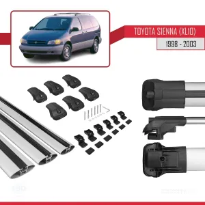Toyota Sienna (XL10) 1998-2003 Arası ile uyumlu ACE-1 Ara Atkı Tavan Barı GRİ 3 ADET BAR thumb 5