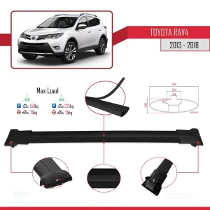 Toyota RAV4 2013-2018 Arası ile uyumlu FLY Model Ara Atkı Tavan Barı SİYAH thumb 4