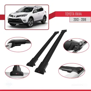 Toyota RAV4 2013-2018 Arası ile uyumlu FLY Model Ara Atkı Tavan Barı SİYAH thumb 5