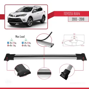 Toyota RAV4 2013-2018 Arası ile Uyumlu FLY Model Ara Atkı Tavan Barı GRİ 3 ADET BAR thumb 4