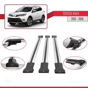 Toyota RAV4 2013-2018 Arası ile Uyumlu FLY Model Ara Atkı Tavan Barı GRİ 3 ADET BAR thumb 5