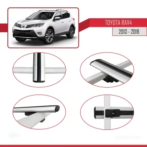 Toyota RAV4 2013-2018 Arası ile uyumlu Basic Model Ara Atkı Tavan Barı GRİ 3 ADET thumb 4