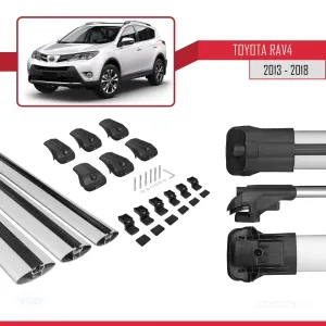 Toyota RAV4 2013-2018 Arası ile uyumlu ACE-1 Ara Atkı Tavan Barı GRİ 3 ADET BAR thumb 5