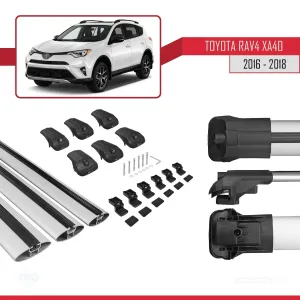 Toyota RAV4 (XA40) 2016-2018 Arası ile uyumlu ACE-1 Ara Atkı Tavan Barı GRİ 3 ADET BAR thumb 5