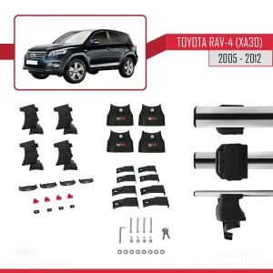 Toyota Rav 4 (XA30) 2005-2012 Arası ile uyumlu ACE-4 Ara Atkı Tavan Barı GRİ thumb 4