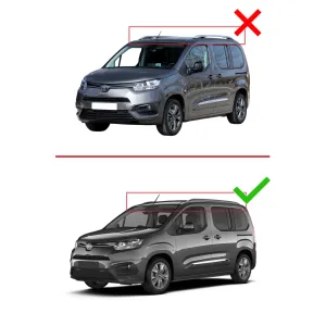 Toyota Proace City Verso 2023 ve Sonrası ile uyumlu HOOK Model Anahtar Kilitli Ara Atkı Tavan Barı GRİ thumb 2