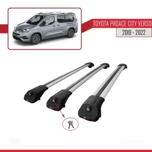 Toyota Proace City Verso 2019-2022 Arası ile uyumlu ACE-1 Ara Atkı Tavan Barı GRİ 3 ADET BAR thumb 4