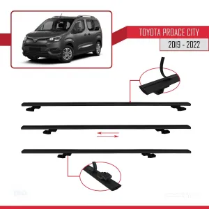 Toyota Proace City 2019-2022 Arası ile uyumlu Basic Model Ara Atkı Tavan Barı SİYAH 3 ADET thumb 5