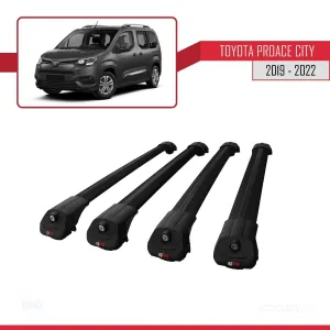 Toyota Proace City 2019-2022 Arası ile uyumlu ACE-1 Ara Atkı Tavan Barı SİYAH 4 ADET BAR thumb 3
