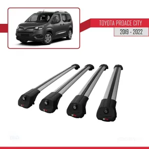 Toyota Proace City 2019-2022 Arası ile uyumlu ACE-1 Ara Atkı Tavan Barı GRİ 4 ADET BAR thumb 3