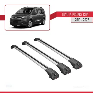 Toyota Proace City 2019-2022 Arası ile uyumlu ACE-1 Ara Atkı Tavan Barı GRİ 3 ADET BAR thumb 3