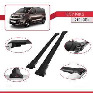 Toyota Proace 2016 ve Sonrası ile Uyumlu FLY Model Ara Atkı Tavan Barı SİYAH thumb 5
