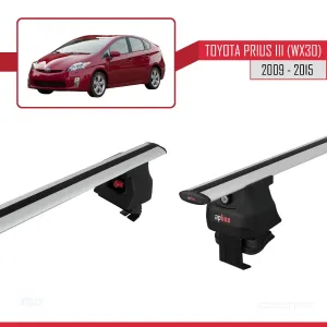 Toyota Prius III (XW30) 2009-2015 Arası ile uyumlu ACE-4 Ara Atkı Tavan Barı GRİ thumb 3