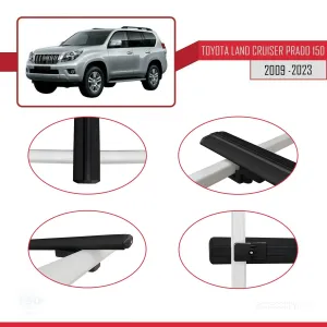 Toyota Land Cruiser Prado (J150) 2009-2023 Arası ile uyumlu Basic Model Ara Atkı Tavan Barı SİYAH 3 ADET thumb 4