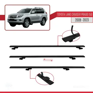 Toyota Land Cruiser Prado (J150) 2009-2023 Arası ile uyumlu Basic Model Ara Atkı Tavan Barı SİYAH 3 ADET thumb 5