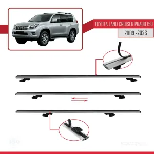 Toyota Land Cruiser Prado (J150) 2009-2023 Arası ile uyumlu Basic Model Ara Atkı Tavan Barı GRİ 3 ADET thumb 5