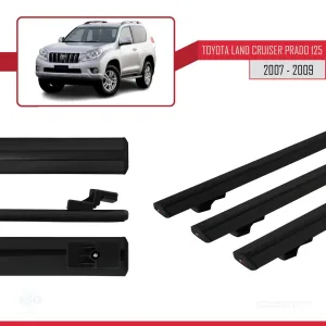 Toyota Land Cruiser Prado (J125) 2007-2009 Arası ile uyumlu Basic Model Ara Atkı Tavan Barı SİYAH 3 ADET thumb 3