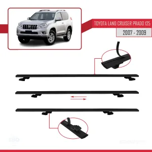 Toyota Land Cruiser Prado (J125) 2007-2009 Arası ile uyumlu Basic Model Ara Atkı Tavan Barı SİYAH 3 ADET thumb 5
