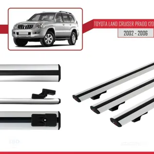 Toyota Land Cruiser Prado (J120) 2002-2006 Arası ile uyumlu Basic Model Ara Atkı Tavan Barı SİYAH 3 ADET thumb 3
