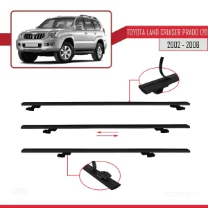 Toyota Land Cruiser Prado (J120) 2002-2006 Arası ile uyumlu Basic Model Ara Atkı Tavan Barı GRİ 3 ADET thumb 5