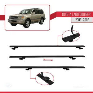 Toyota Land Cruiser 2003-2009 Arası ile uyumlu Basic Model Ara Atkı Tavan Barı SİYAH 3 ADET thumb 5